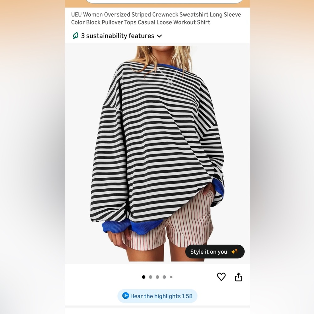 UEU striped sweatshirt